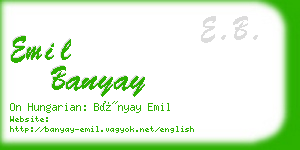 emil banyay business card